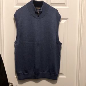 Brooks Brothers Blue Merino Wool Vest